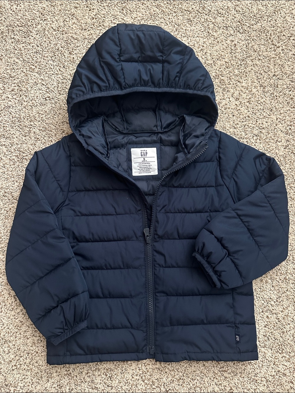 GAP Navy Hooded Puffer Jacket for Kids - 5